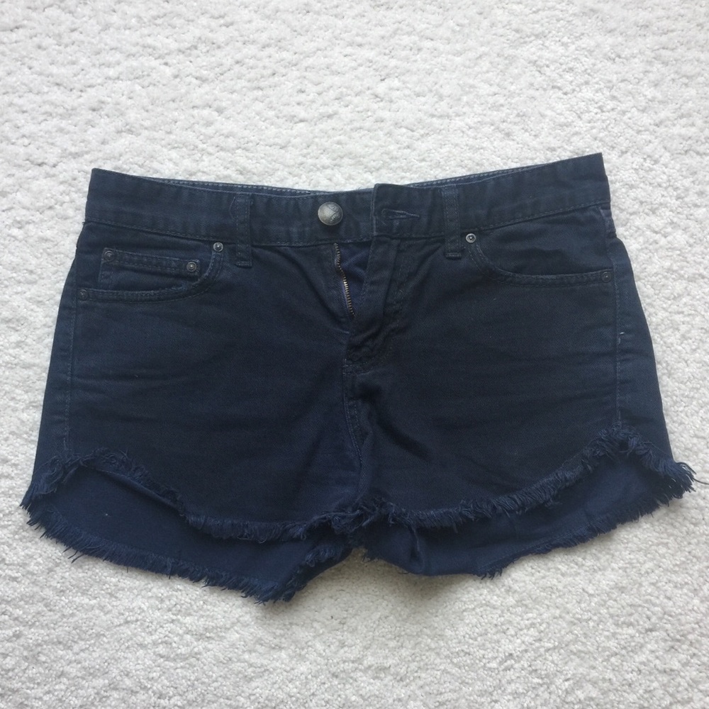 Free People Navy Jean Shorts
